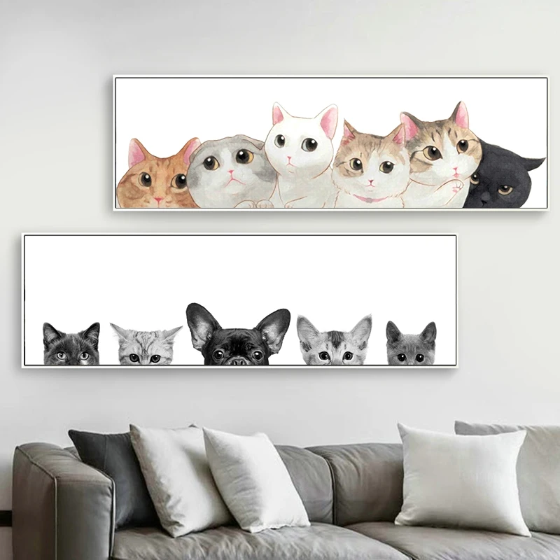 Художественные картины на холсте животные искусство плакаты принты длинный