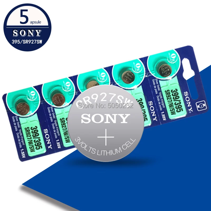 5 шт./лот Оригинальный сотовый телефон Sony 1 55 в 395 SR927SW SR927W AG7 LR927 батарея для монет