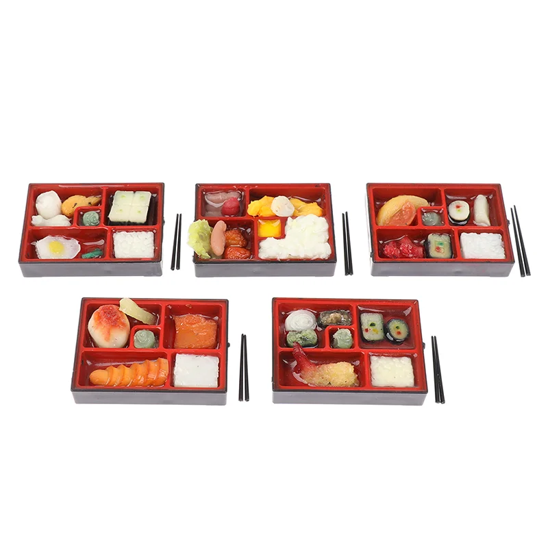 

1:12 Dollhouse Japanese Doll House Decoration Fast Food Box Rice Sake Set With Chopsticks Lunch