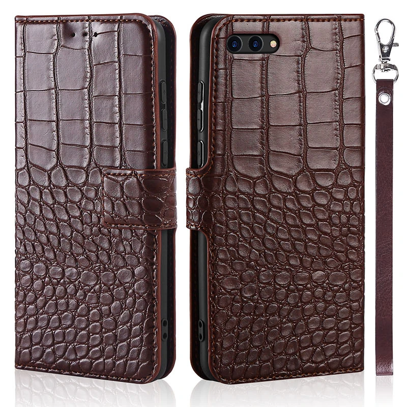 

Flip Phone Case for Huawei Nova 2S Cover Crocodile Texture Leather Book Design Luxury Coque Wallet Capa With Strap Card Holder