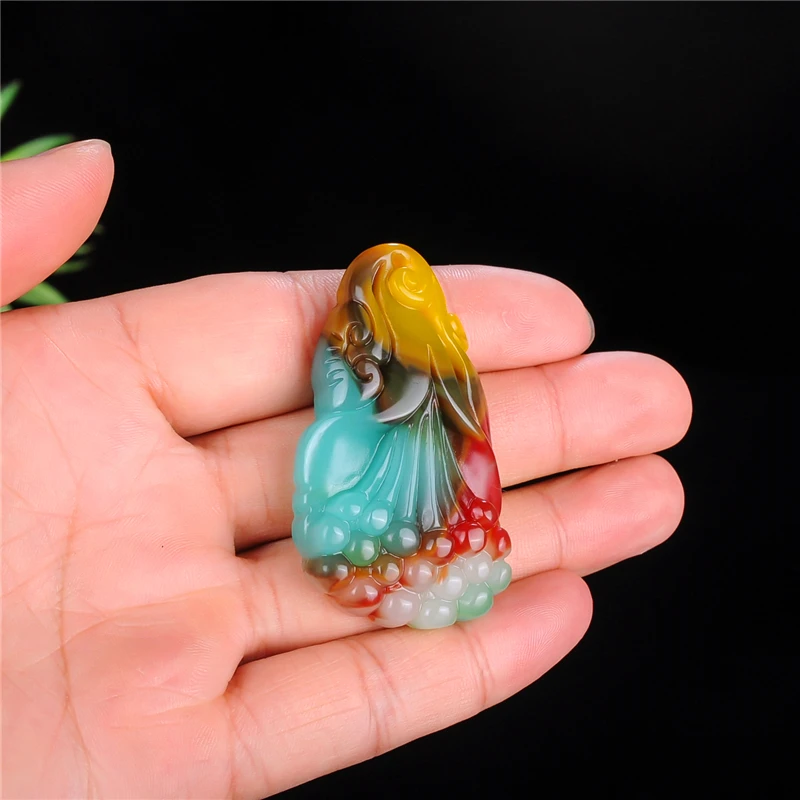 Natural Color Hetian Jade Stone Magnolia Pendant Necklace Chinese Jadeite Jewelry Charm Reiki Amulet Carved Gifts for Women Men | Украшения