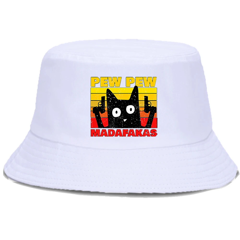 Funny Pew Pew Madafakas Bucket Hats Unisex Summer Casual Beach Cap Outdoor Hip Hop Fisherman's Caps Sunscreen Street Panama Hat