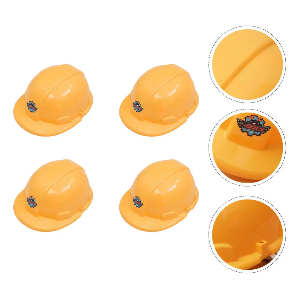

4pcs Safety Helmet Safety Hat Engineering Cap Educational Playthings