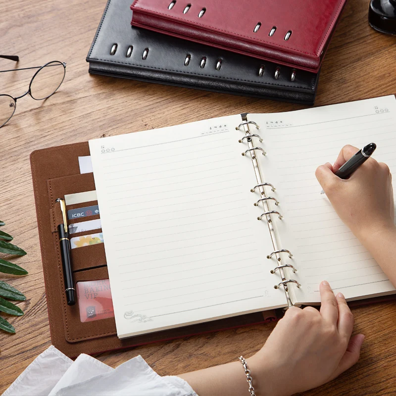 Блокнот для записей на заказ A5/A6 коричневый кожаный с бархатной подкладкой |