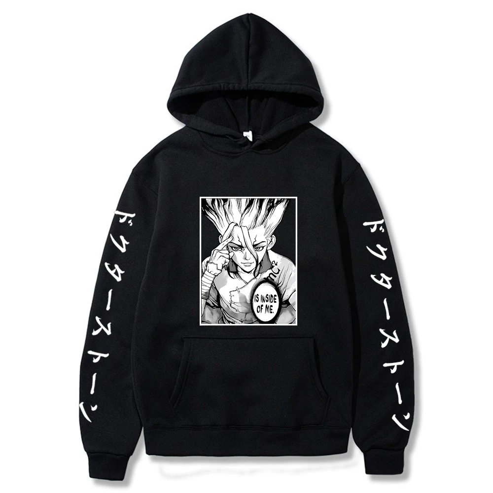 

New Dr.stone Men Black Hoodies Sweatshirts Harajuku Pullovers Sweatshirts For Women
