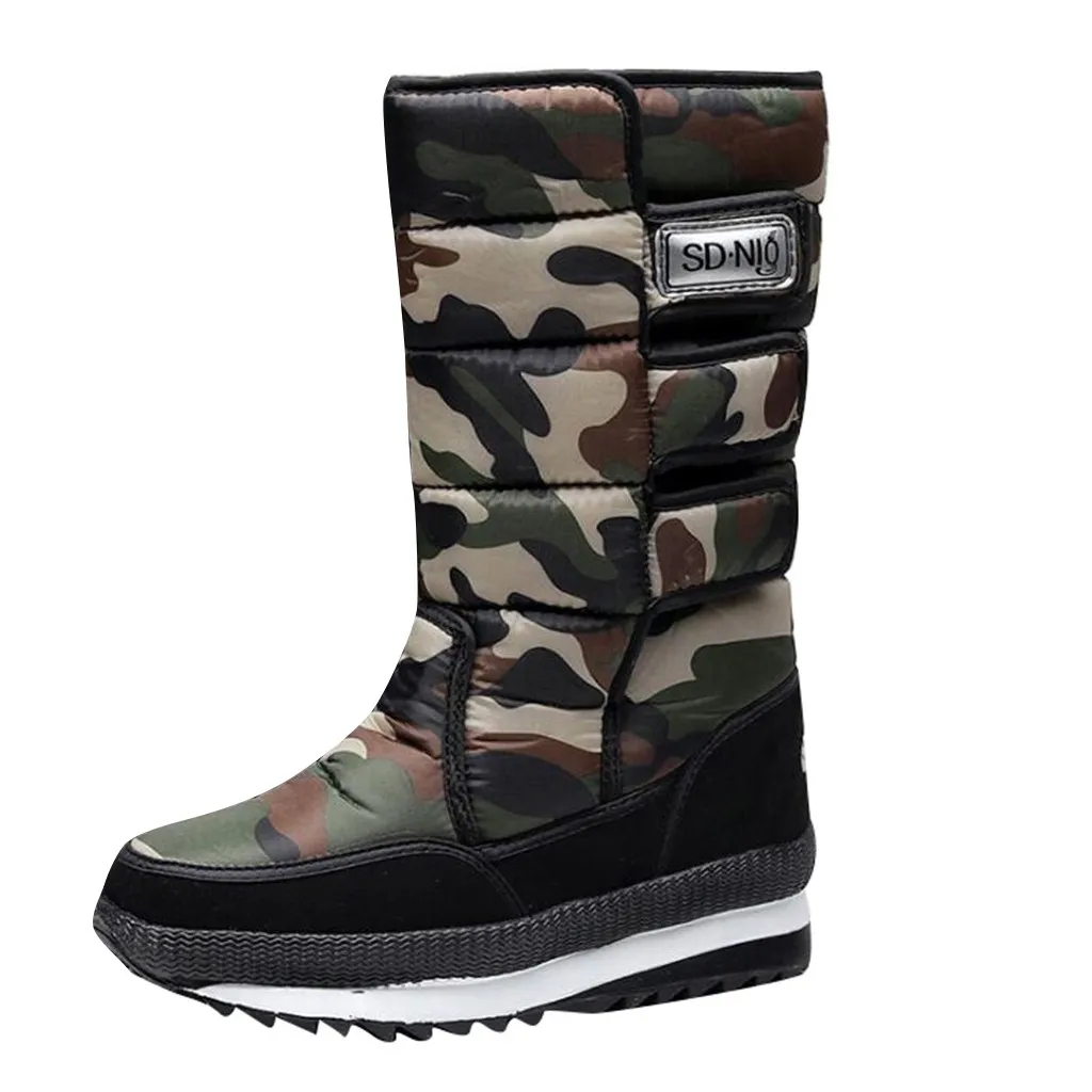 2019 г. Зимние сапоги высокие женские зимние теплая плюшевая обувь большие размеры