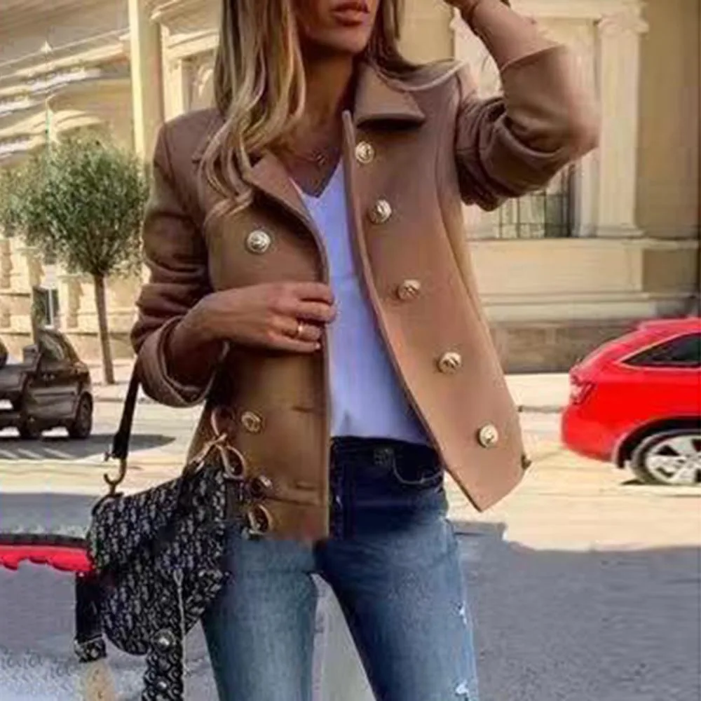 Женский блейзер 2019 дизайнерская Новая мода зима осень двубортный Блейзер