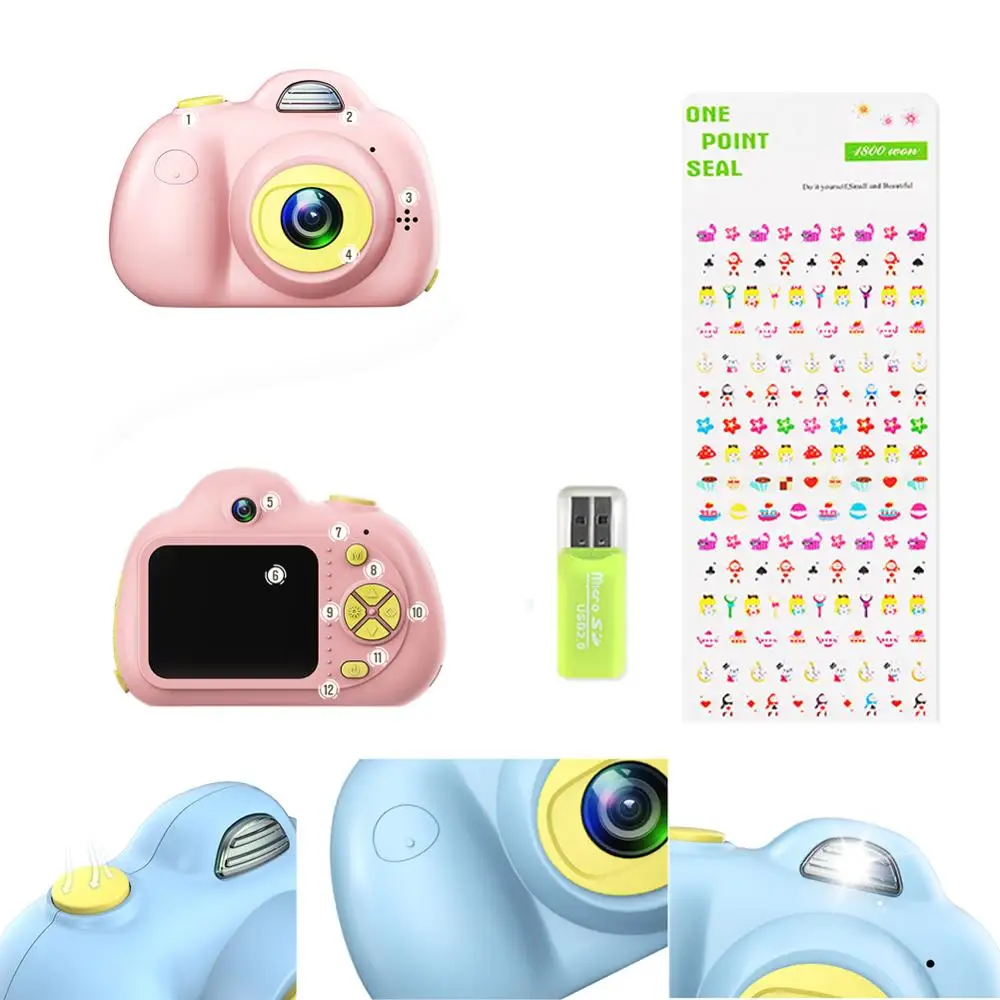 HitTime 8MP Children Camera 2.0" LCD Screen Full HD 1080P Digital Photo Mini Study Kids Toy Cameras Cute Birthday Gifts | Электроника