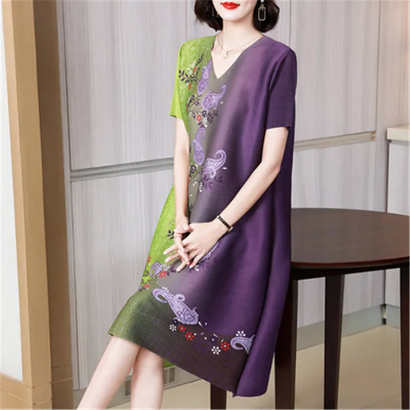 Высококачественное модное удобное плиссированное платье 2021 Женский Летний