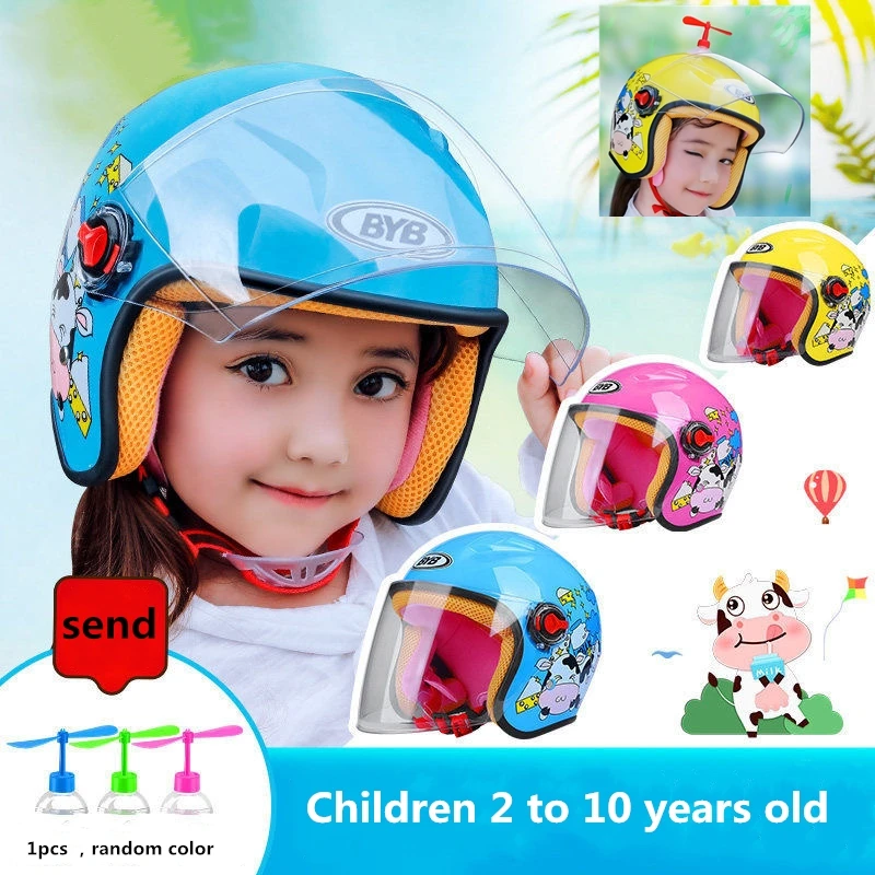 Casco de motocicleta a la moda para niños y niñas, protección solar para el Sol, para invierno