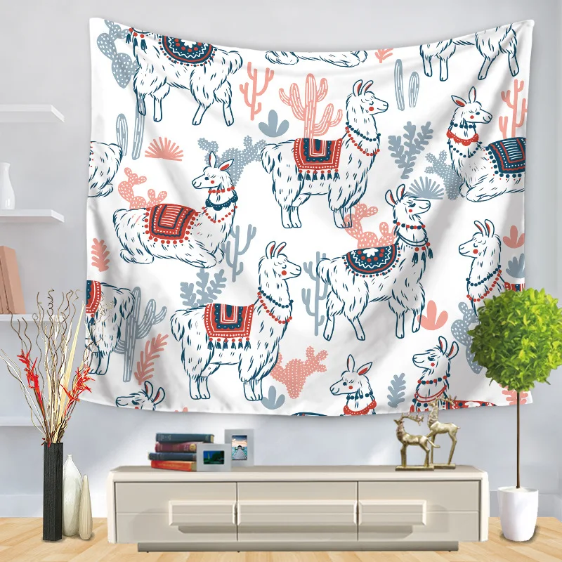 Animal alpaca Printed Wall tapestry Background cloth wall carpet hanging Home Decor Beach mat 75*90cm GT-0017 | Дом и сад