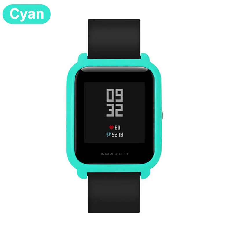 Cyan XShum Amazfit bip чехол протектор для Xiaomi amazfit bip аксессуары Бампер ТПУ Защита экрана защитный чехол - Цвет: Cyan
