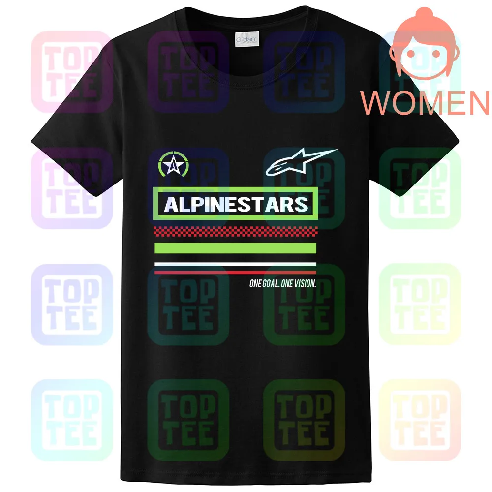 WOMEN-BLACK Черная футболка Alpine Star - Цвет: WOMEN-BLACK