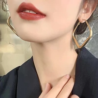 big gold hoops earrings minimalist geometry earrings for women earrings 2021 trend hip hop rock jewelry matte earring