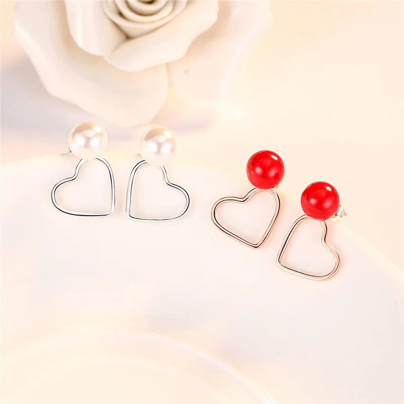 Модные жемчужные серьги в форме сердца для женщин ювелирные изделия