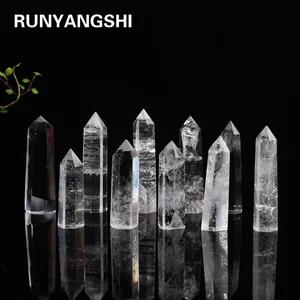 Натуральный белый кристалл прозрачный кварц 4-8 см кварцевый кристалл точечный лечебный шестиугольный лечебный камень