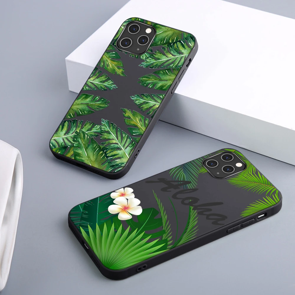 

Cactus Leaf Case For iPhone 12 11 Pro Max Mini Cover for iPhone 11 Pro X XR XS MAX 7 8 6 S Plus 5S SE 2020 Soft TPU Phone Funda