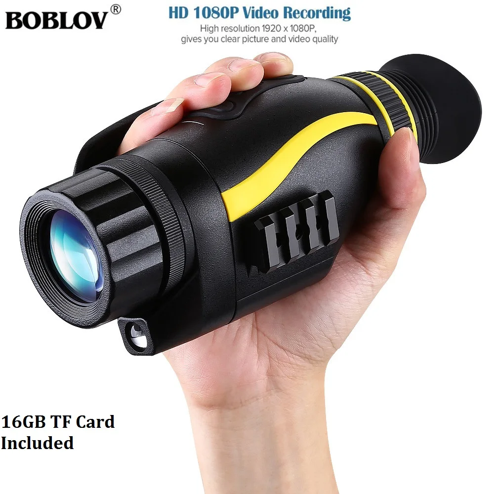 BOBLOV 4X35 Инфракрасный цифровой Монокуляр ночного видения 1080P 2MP камера 16 Гб Видео рекордер Инфракрасный ночного видения Монокуляр охота