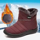 Теплые зимние ботинки, женская зимняя обувь, теплые плюшевые зимние ботильоны на молнии, короткие ботинки, женская повседневная обувь, высокие ботинки