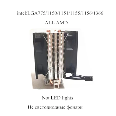CPU Cooler 3Pin 2 тепловые трубки Процессор теплоотводы, но тихими вентиляторами для Intel LGA775/1156/1155/1151/1366/2011 для AMD cpu вентилятор - Цвет лезвия: CPU Cooler