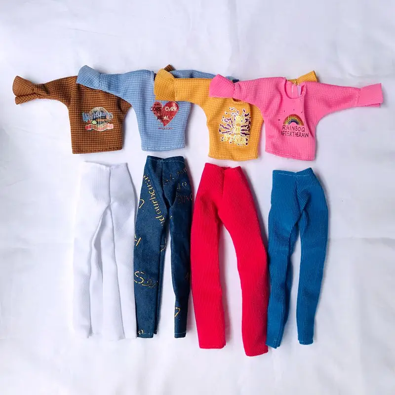 

8 Items/Lot Kawaii Fashion Clothes Doll Accessories Free Shipping Kids Toys Dresses For Barbie DIY Birthday Christmas Present