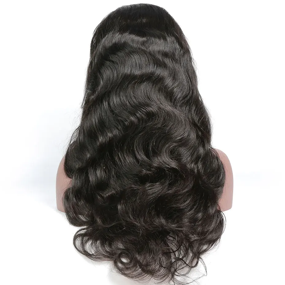 Парики Liweike из человеческих волос волнистые полностью кружевные Remy