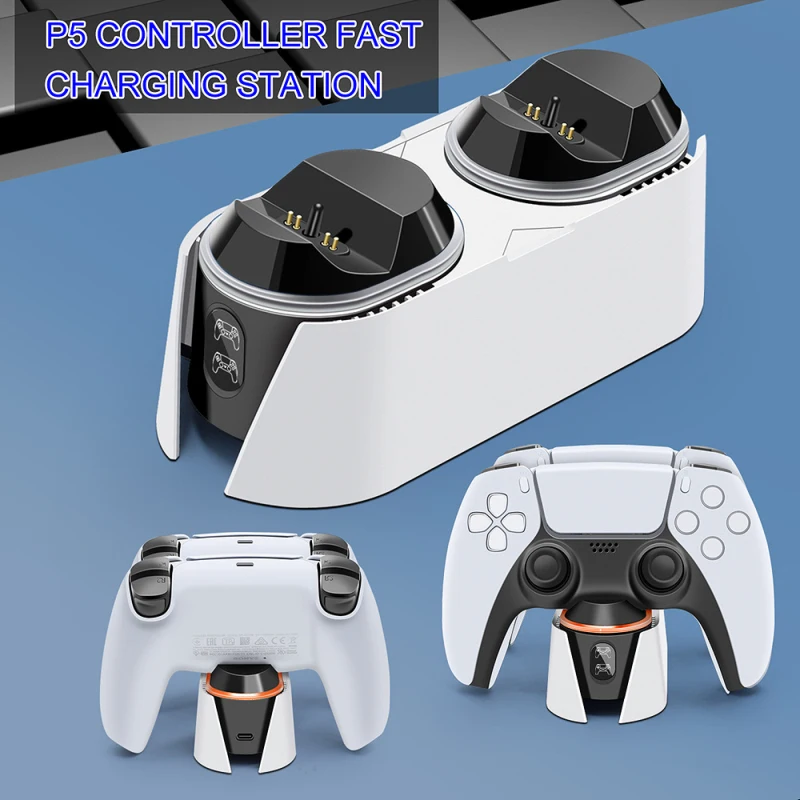 

High Quality Dual USB Handle Fast Charging Dock Station Stand Charger For PPS5 Game Controller Joypad Joystick For Playstation 5