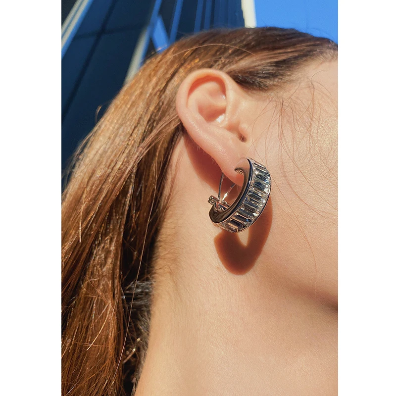 Серьги женские из латуни с белым золотом ювелирные украшения в стиле панк