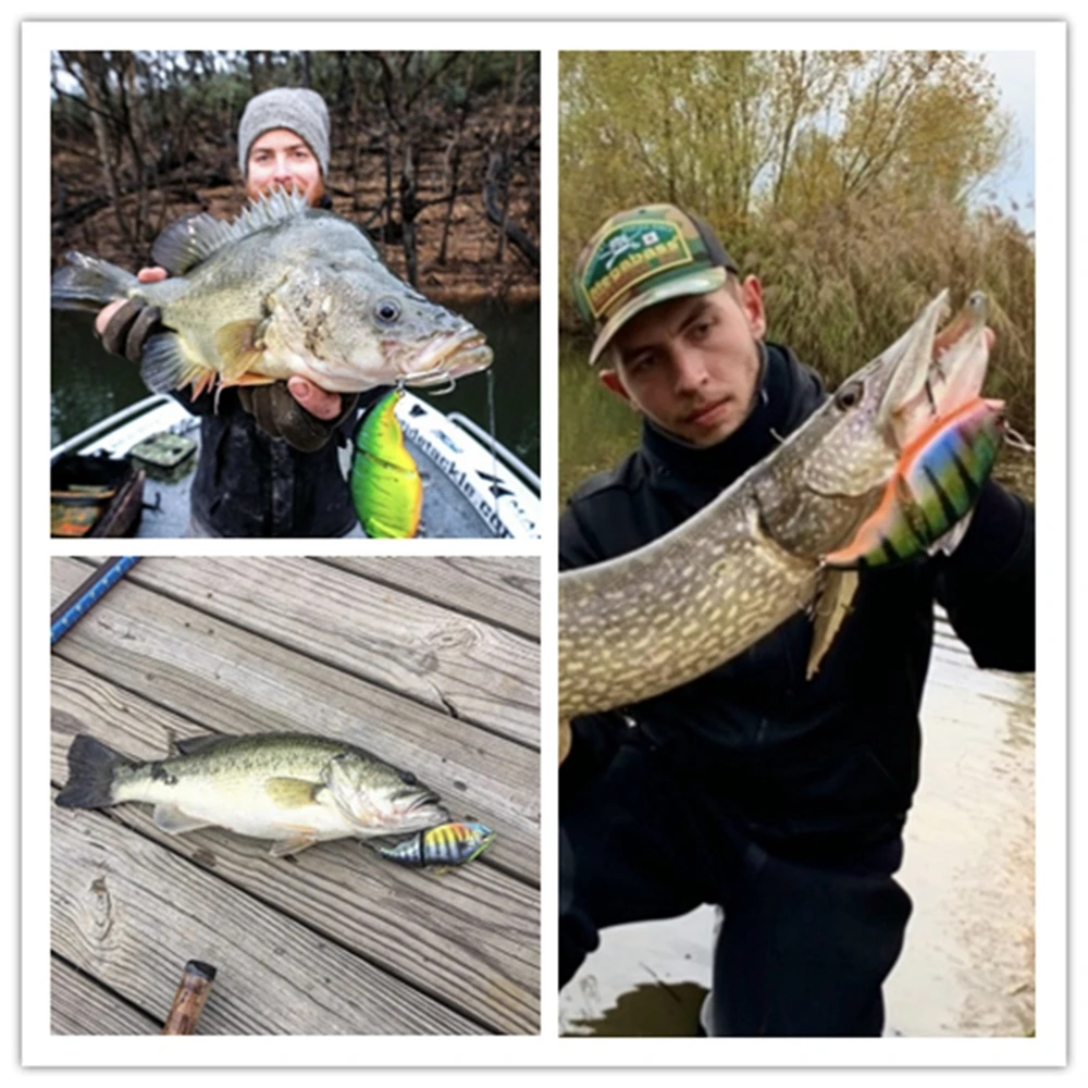 Vatalion Sinking VIB Fishing Lure 120mm/43g Crankbait Artificial Hard Bait Jointed Swimbait Vibration Wobblers Pike Bass Fishing