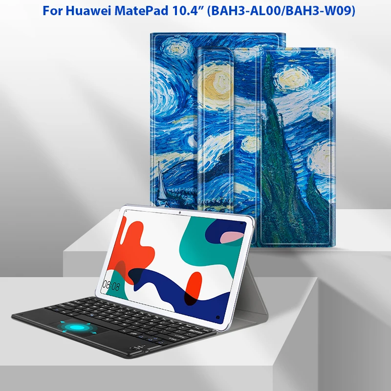 For Huawei MatePad 10.4 2020 Keyboard Case PU Leather Cover for BAH3-L09 BAH3-W09 BAH3-AL00 with Trackpad Tablet funda | Компьютеры и