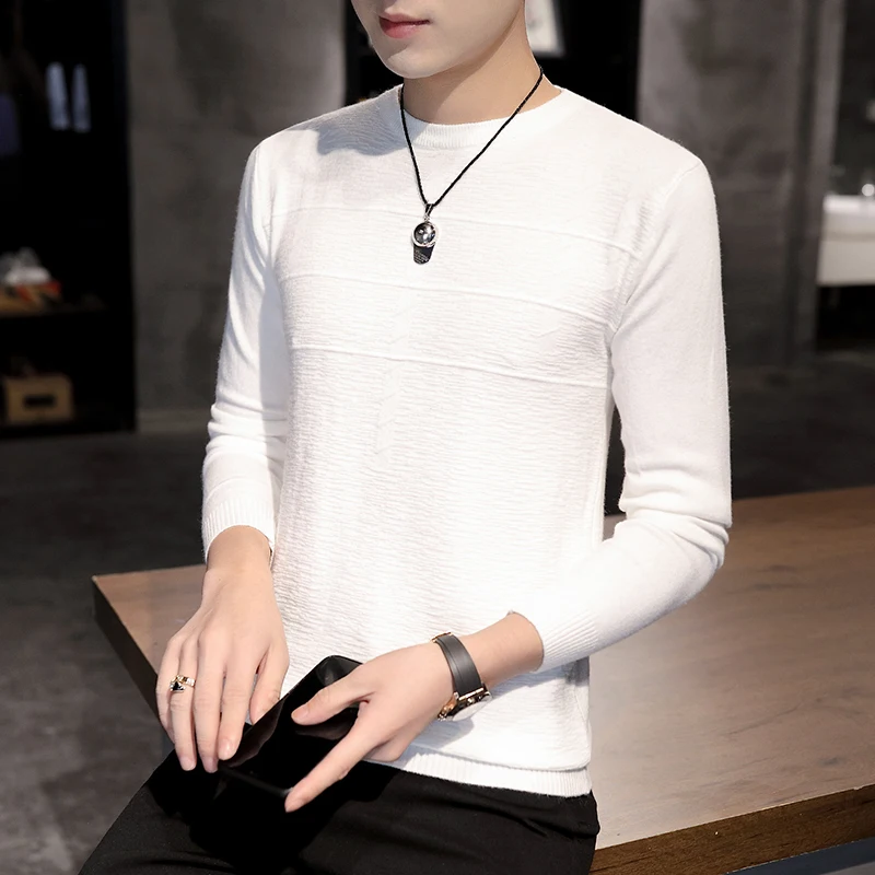 

New Wool Sweater Men Autumn Fashion Long Sleeve Knitted Men Cotton Sweater High Quality Clothes