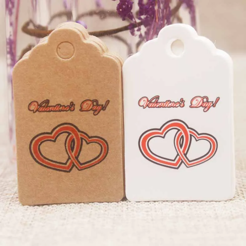 Новое поступление 200 шт./лот День Святого Валентина ярлык с красным сердцем