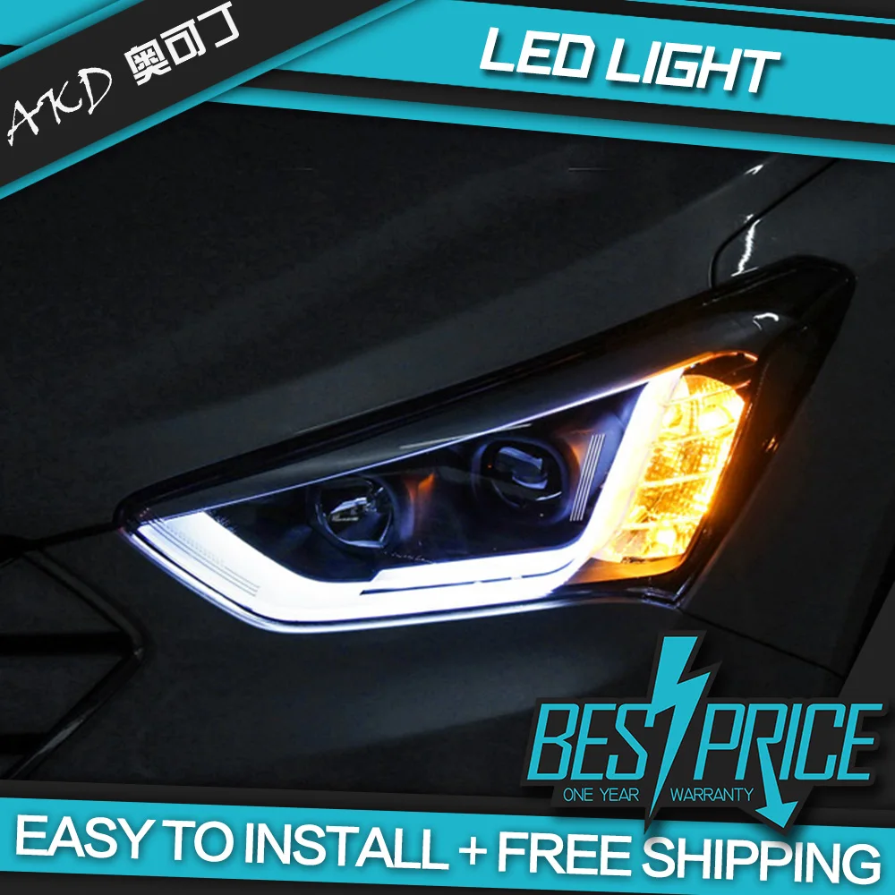 АКД автомобилей Стайлинг фар для Hyundai ix45 Santa fe Santafe 2013 фары светодиодный ходовые