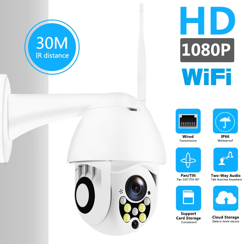 KuWfi 1080P wifi камера HD 2MP IP камера с автоматическим отслеживанием Водонепроницаемый купол домашней безопасности беспроводная ip-камера, двухстороннее аудио