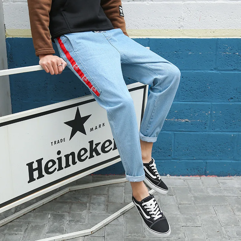 

Autumn 2022 Fashion Casual Denim New Style Washed Elastic Men's Jeans Plus Size Men's Pants Fashion Casual Side Web Trousers