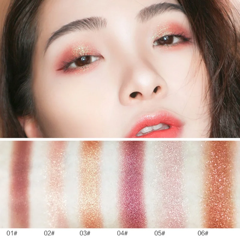 6 видов одноцветных алмазных блестящих теней для век матовые мерцающие