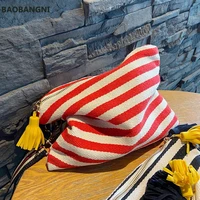 cosmetic bag women striped makeup case organizer korean tassel cosmetic pouch necesserie travel toiletry bag canvas beauty case