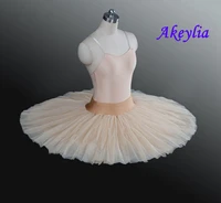 beige professional basic ballet rehearsal tutu skirt for dance white half tutu skirt dress swan dance ballerina practice tutu