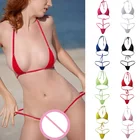 Новый женский мини Купальник бикини комплект бюстгальтер с завязками на шее микро стринги пляжный купальный костюм DOD886