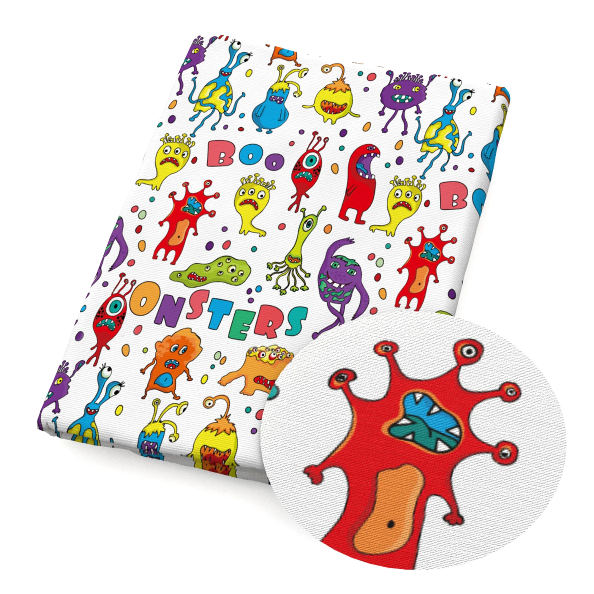 Ткань из полиэстера и хлопка с принтом льва лисы медведя леса для шитья рукоделия