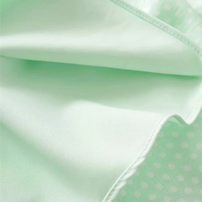 

2020 Women Sweet Green Polka Dot Long Skirt Female Spring Summer Single Breasted Skirt Women Casual A-line High Waist Skirts
