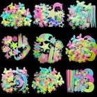 3 см звезды 100 шт. светящиеся флуоресцентные наклейки 3D настенные наклейки для детской комнаты украшения вечерние украшения светятся в темноте