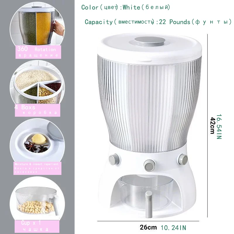 

4Rotation Storage Container Kitchen Storage Bucket Storage Boxes High Capacity Storage & Organization Home & Garden Modern Brief