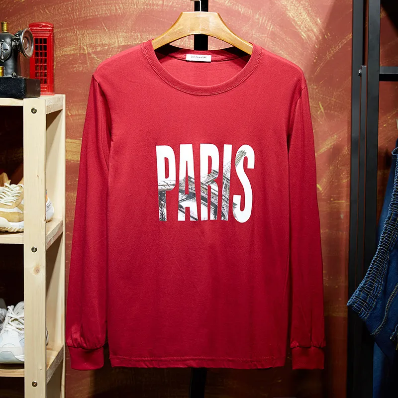 Мужская свободная футболка с длинным рукавом Повседневная хлопковая Футболка