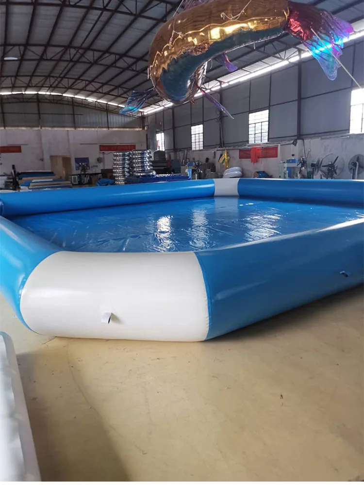 Светильник синий и белый в квадрате 0 9 мм ПВХ брезент надувной бассейн для водных