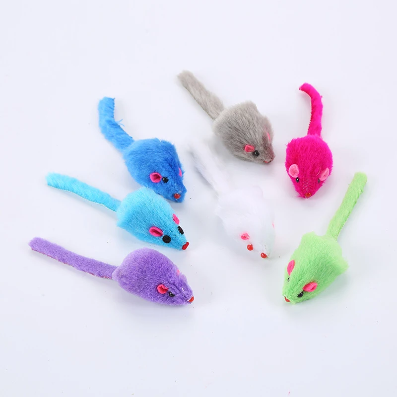 

10pcs/lot Mouse Cat Toy Plush Mice Palying Toy for Cat Kitten Cat Scratch Bite Resistance Interactive Mouse Toy