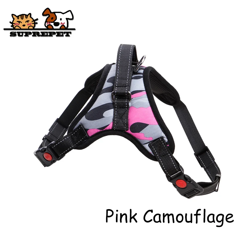 Pink-Camouflage SUPREPET поводок для собак Хаски очень прочный нейлон поводок для собак жилет Лидер поводок ошейник регулируемый поводок Светоотражающие принадлежности для собак - Цвет: Pink-Camouflage