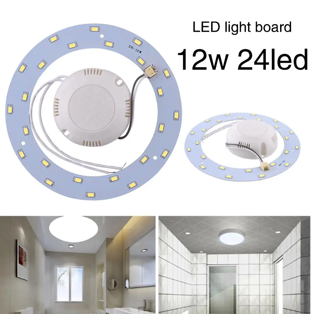 

12W 24 LED Panel Circle Annular Home Practical Ceiling Light Durable Pure White