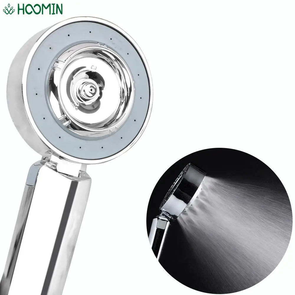 

Handheld Water Saving Round Booster Bath Shower High Pressure Bathroom Accessories Home Improvement Double-sided Shower Head