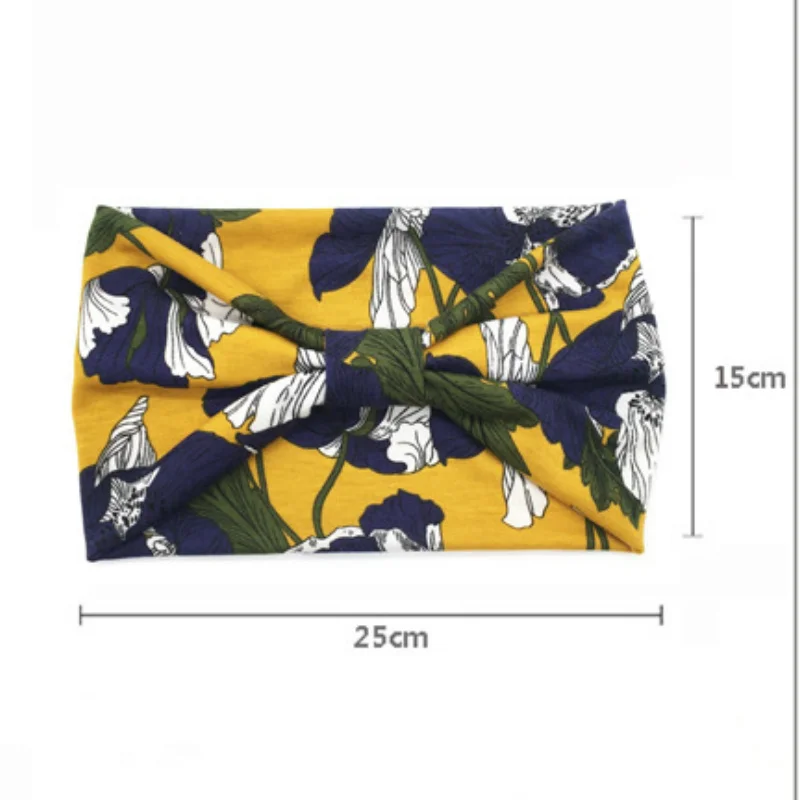 

Bohemian Big Wide Cotton Headband for Women Hair Accessories Korean Soft Elastic Head Band Girl Sport Turban Hairbands